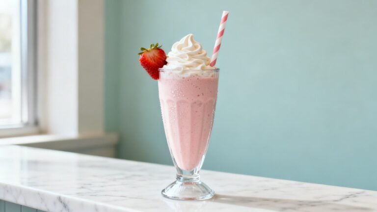 Strawberry Milkshake Recipe | Creamy Homemade Fresh Strawberry Treat