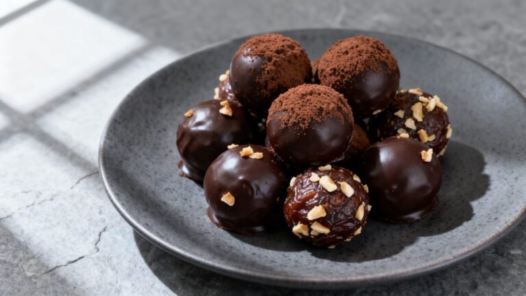 Chocolate Date Energy Balls | No-Bake Dark Chocolate Walnut Protein Bites