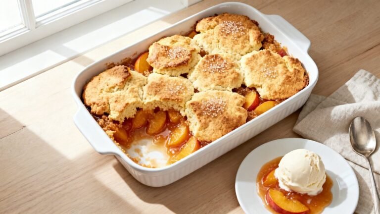 Homemade Peach Cobbler Recipe | Classic Real Peach Dessert Bake