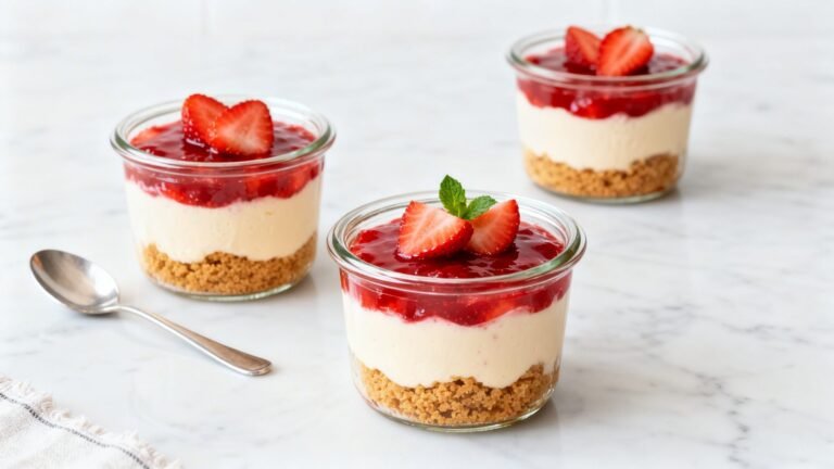 No-Bake Strawberry Cheesecake Cups | Creamy Cold Dessert Recipe