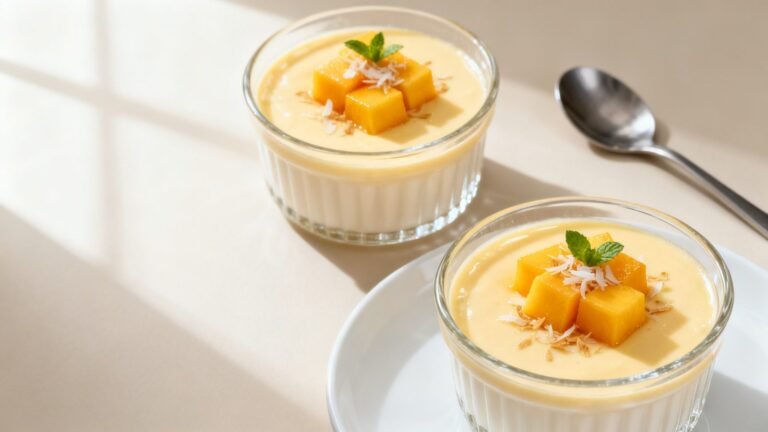 Simple Mango Pudding Recipe | Creamy Mango Coconut Dessert Treat