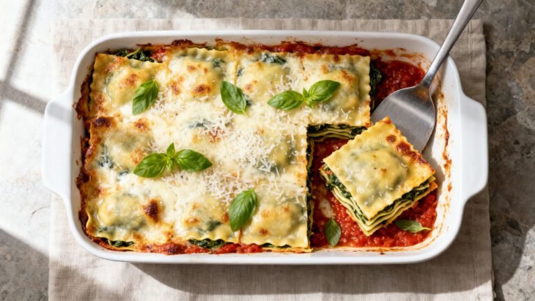 Easy Spinach Ravioli Bake Recipe | Cheesy Frozen Ravioli Dinner