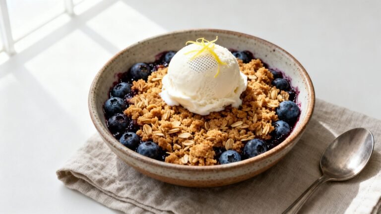 Old Fashioned Blueberry Crisp Recipe | Buttery Oat Fruit Dessert