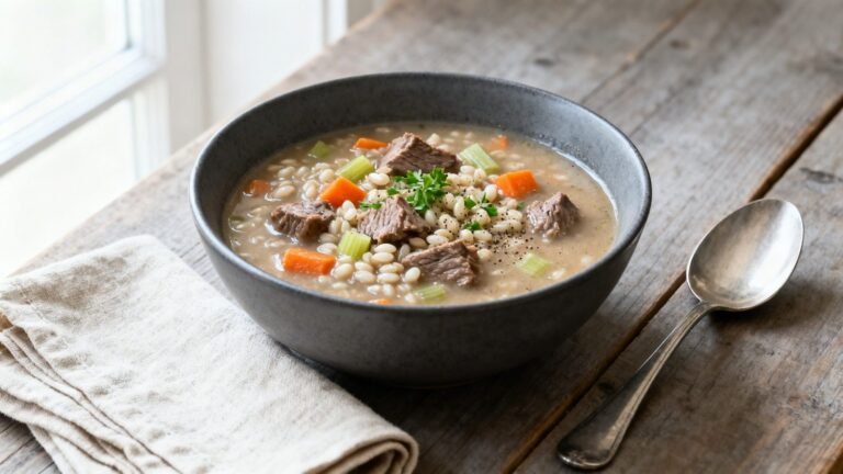 Ina Garten Hearty Beef and Barley Soup Recipe | Rich Crockpot Comfort