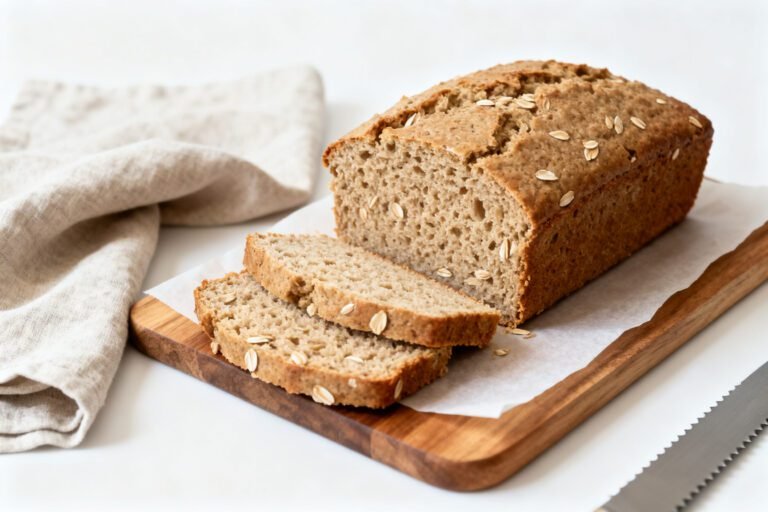 Healthy Oat Flour Bread Recipe | Easy Gluten Free Homemade Bread Loaf