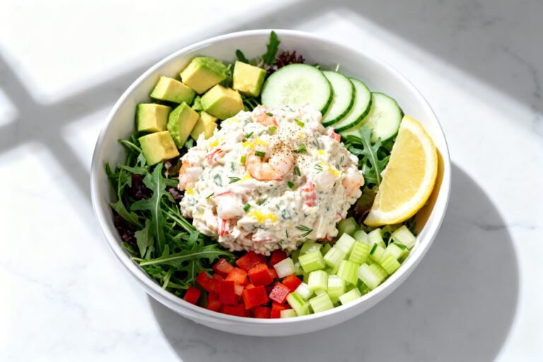 Creamy Seafood Crab Salad Recipe | Easy Fresh Seafood Lunch Bowl Idea