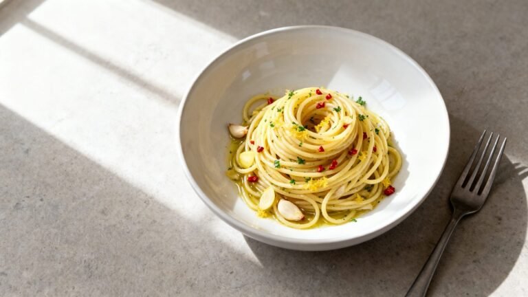 Easy Spaghetti Aglio e Olio | Light Pasta Dinner with Olive Oil