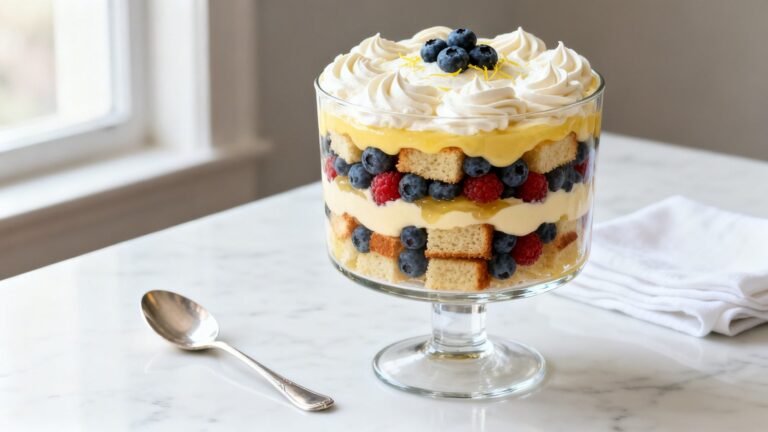 Berry Trifle Recipe | Easy Lemon Blueberry Trifle Dessert Layers