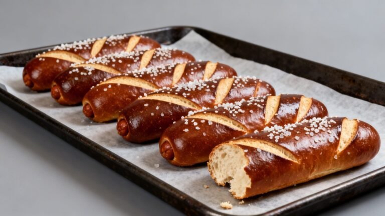 Homemade Pretzel Hot Dog Buns Recipe | Chewy Sea Salt Bread Rolls