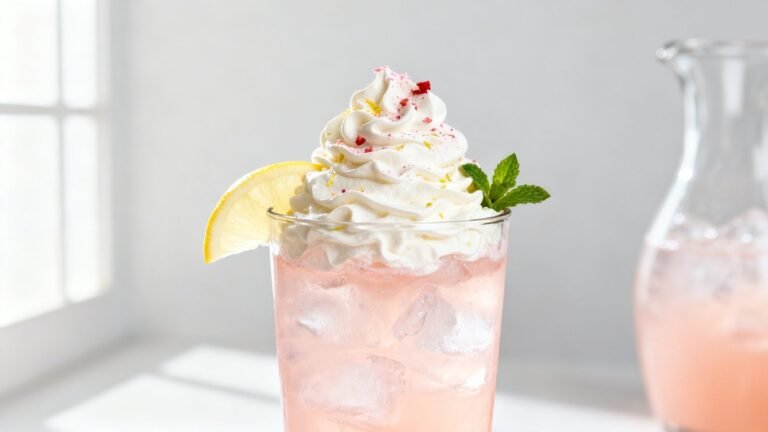 Low Sugar Whipped Pink Lemonade | Creamy No Sugar Drink Recipe