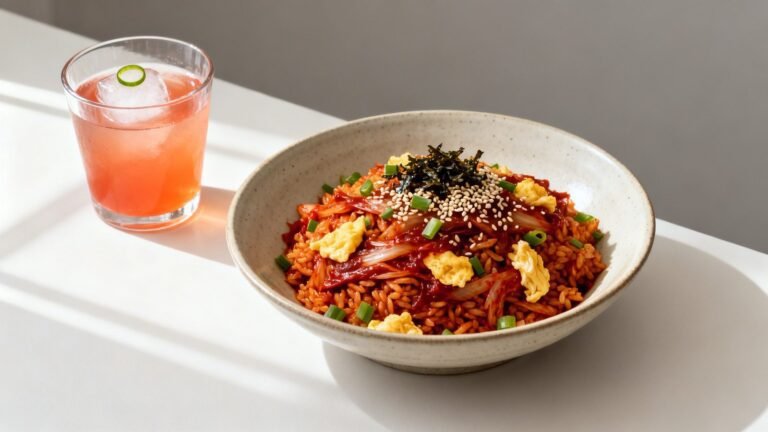 Kimchi Juice Recipe | Easy Korean Fried Rice and Kimchi Meal
