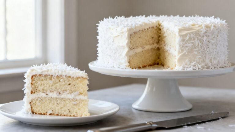 Sweet Vanilla Coconut Cake Recipe | Moist Old-Fashioned Layer Cake