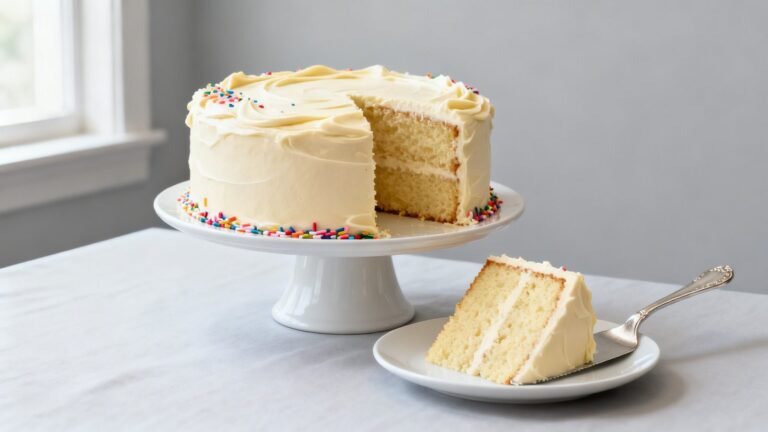 Easy Vanilla Cake Recipe | Fluffy Homemade Cake with Vanilla Icing