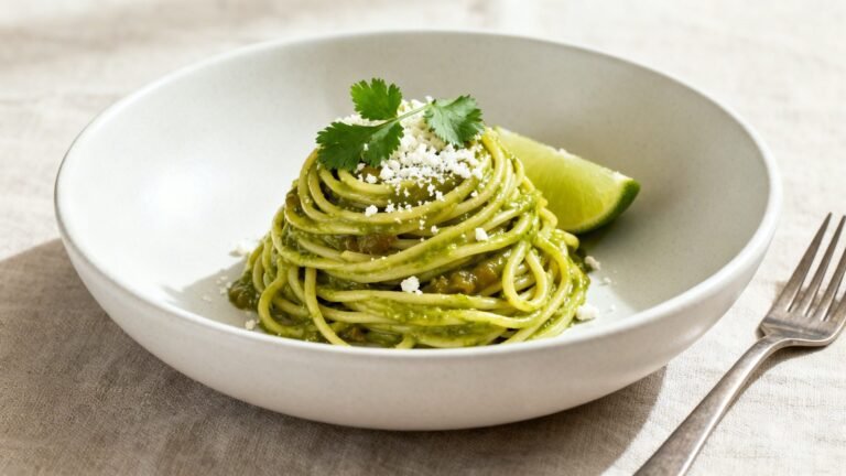 Creamy Espagueti Verde Recipe | Mexican Green Spaghetti with Bold Flavor