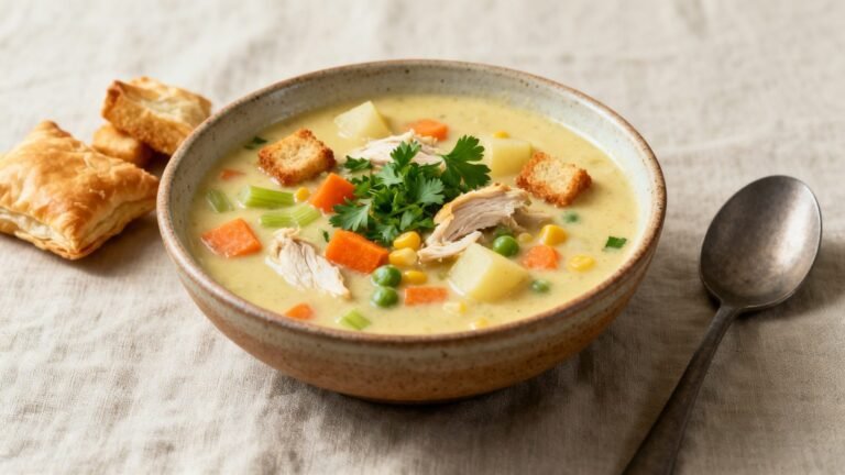 Creamy Chicken Pot Pie Soup Recipe | Rich Homemade Comfort Soup
