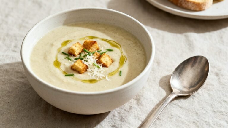 Rustic Garlic Soup Recipe | Creamy Roasted Garlic Comfort Soup