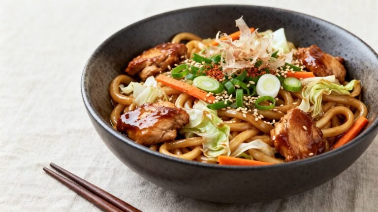 Savory Yaki Udon Noodle Recipe | Easy Japanese Noodle Bowl Meal