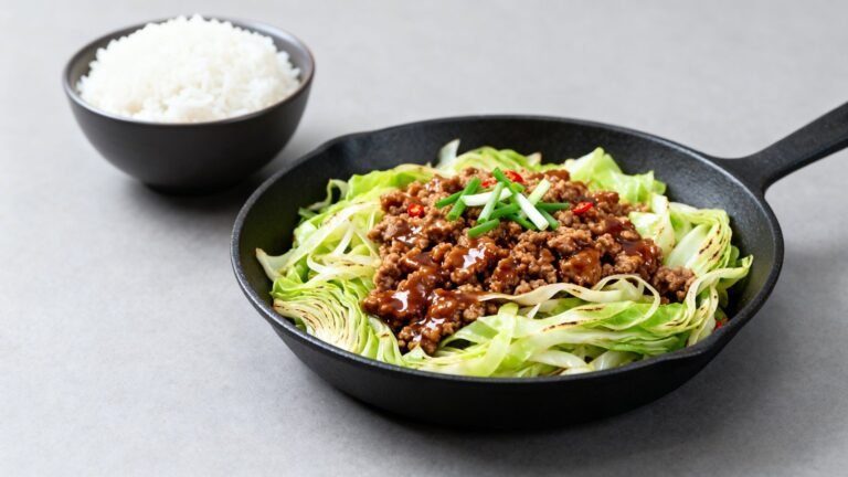 Cabbage Beef Stir Fry Recipe | Easy Chinese Hamburger Skillet